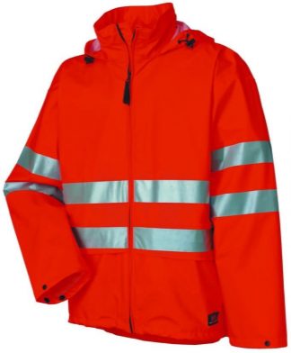 70260 Helly Hansen Workwear Narvik Mens Class 3 High Visibility Rain Jacket / Concealable Hood, 3M™ Scotchlite™ Reflective. Orange