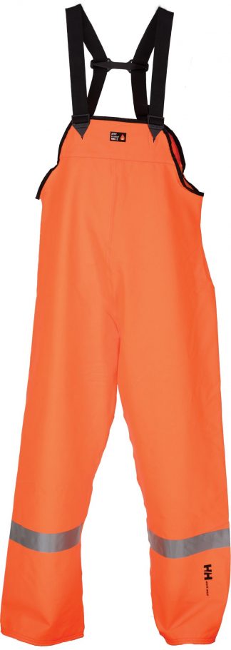 70519 Helly Hansen Workwear Cornerbrook Class 2 High Visibility Flame Retardant Bib Pant, Orange