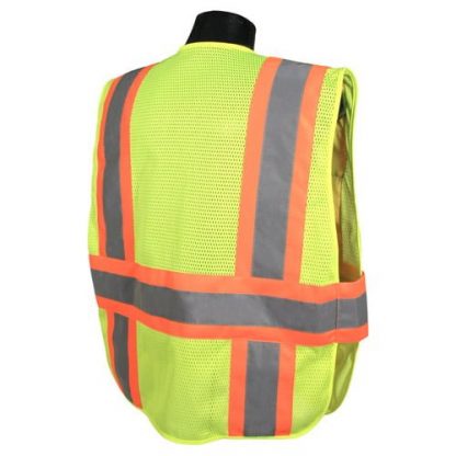 Radians SV23 Class 2 Expandable Two-Tone High Vis Safety Vest Green, Back