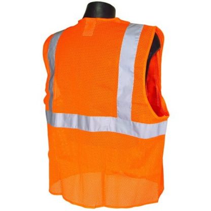 Radians SV25 Class 2 Flame Resistant Self Extinguishing Safety Vest, Orange Back