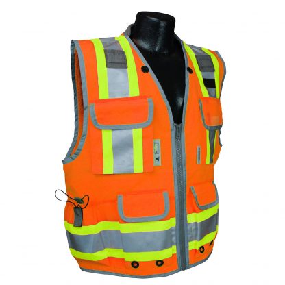 Radians SV55 Heavy-woven Two-tone Engineer Safety Vest Orange, Front