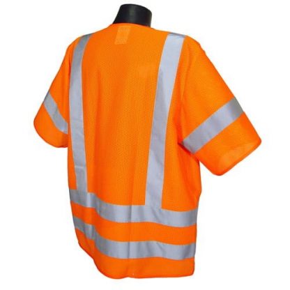 Radians SV83 Class 3 Standard Safety Vest, High Visibility Orange Mesh Back