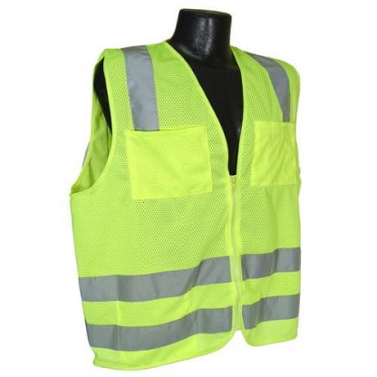 Radians SV8 Class 2 Standard Safety Vest, Green Mesh Front