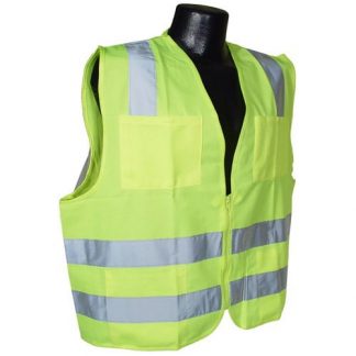 Radians SV8 Class 2 Standard Safety Vest, Green Solid Front