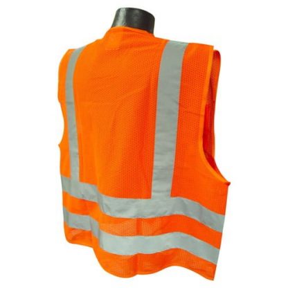 Radians SV8 Class 2 Standard Safety Vest, Orange Mesh Back