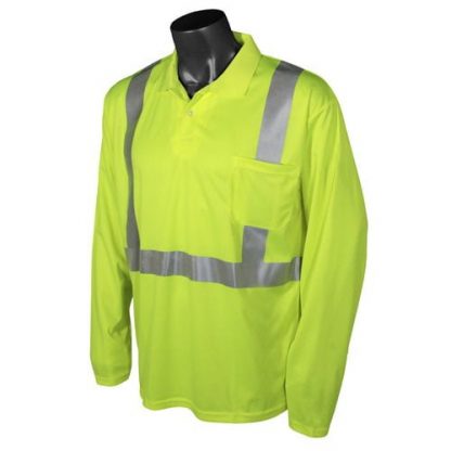 Radians ST22-2 Class 2 High Visibility Safety Polo, Green Front