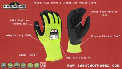 Radians RWG564 ANSI Cut Level A5 Nitrile Dipped Cut Resistant Work Glove