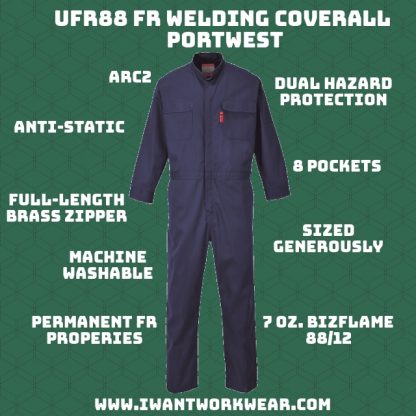 8 Pockets Protects against intense radiant and convective heat. UPF 50+ Sun Protection Center Front Zip ARC: 2 ATPV: 8.2 cal/cm2 HAF: 69.1%