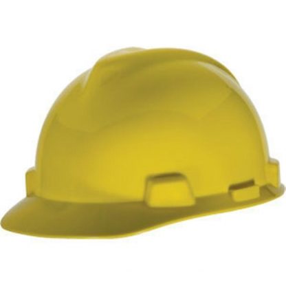 MSA V-Gard® Standard Slotted Cap w/ Staz-On® Suspension, Yellow