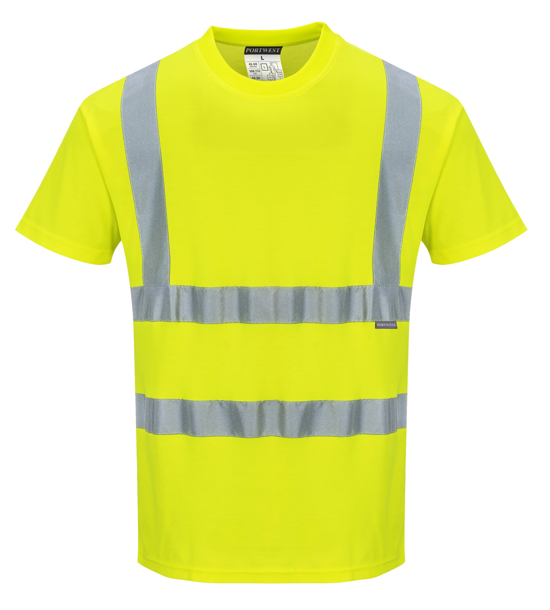 Mens Hi Vis T Shirt Short Sleeve Safety High Visibility Reflective Shirts Yellow 