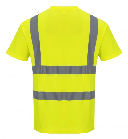 Portwest S170 High Visibility Cotton T-shirt w/ Reflective Tape, rear