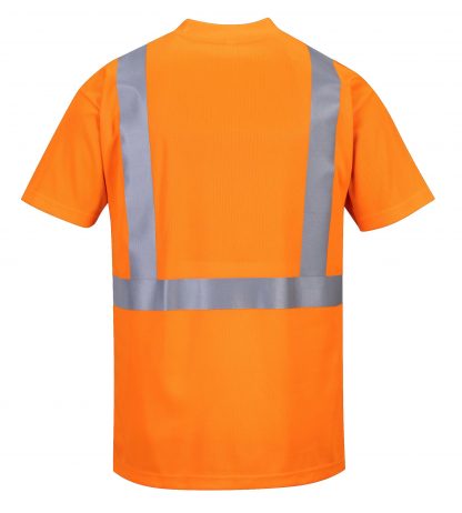 Portwest s190 High visibility t-shirt w/ pocket, orange, Rear