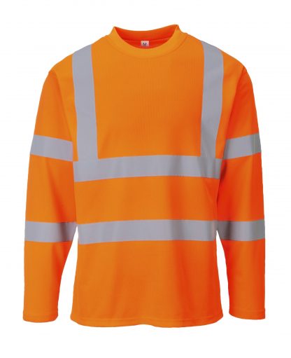 Portwest S278 High Visibility Cotton Comfort Long Sleeve T-shirt, Orange, Front