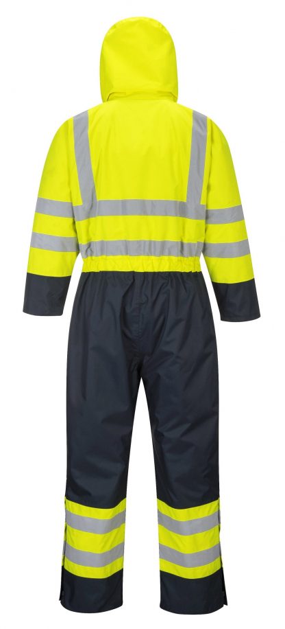 Portwest S485 High Visibility Contrast Coverall Snow Suit, Back