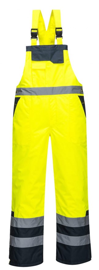 Portwest S489 Thermal Lined High Visibility Snow Bib, Back