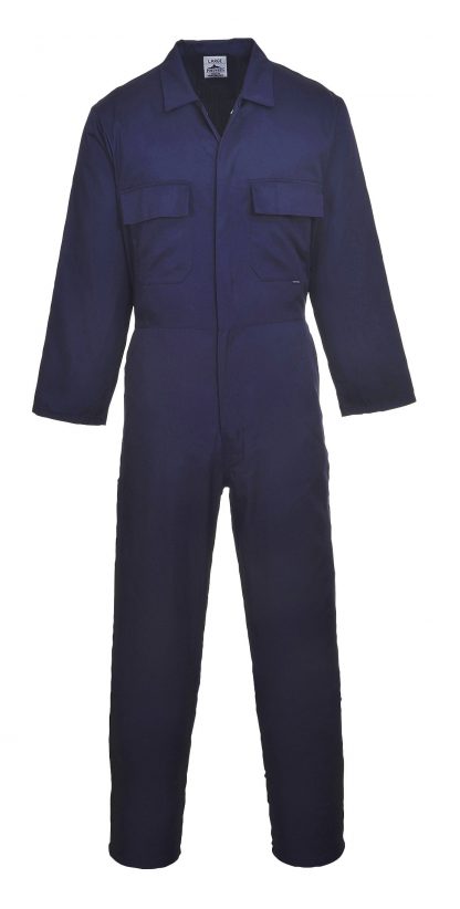Portwest S999 Euro Work Polycotton Coverall, Navy, Regular