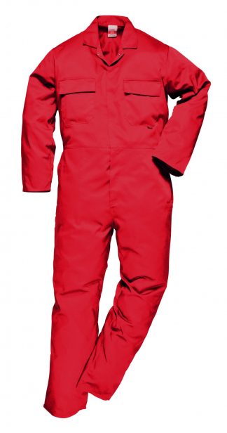 Portwest S999 Euro Work Polycotton Coverall, Red, Tall, Front