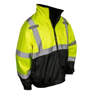 Reflective Safety Jacket, High Visibility Yellow, Front