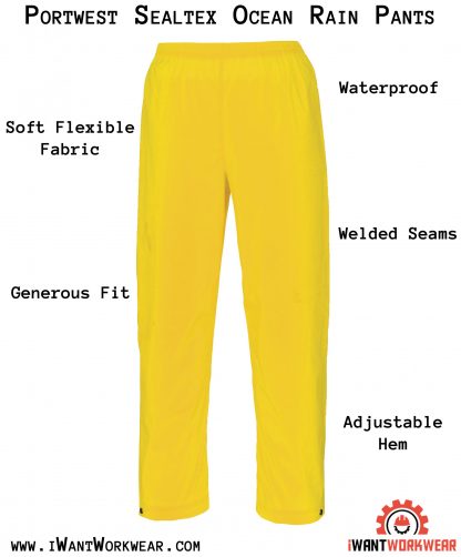 Portwest S251 Yellow Soft PVC Rain Pants