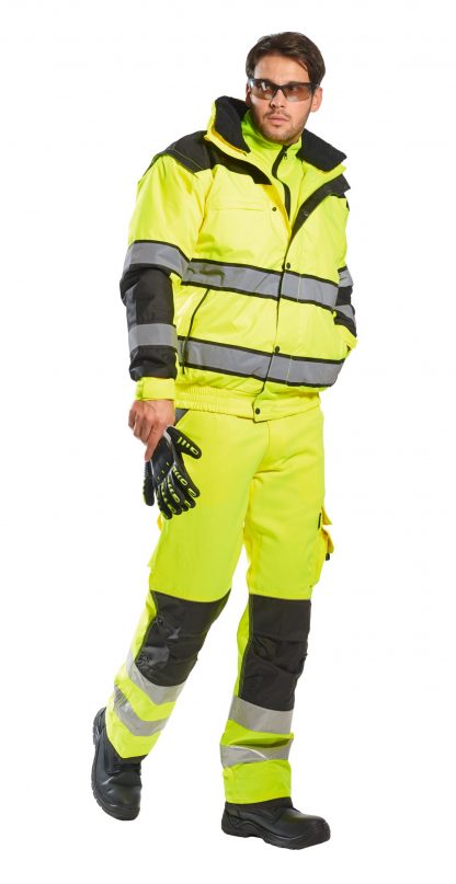Portwest High Visibility UC466 Yellow Reflective Jacket, 3-in-1 on body