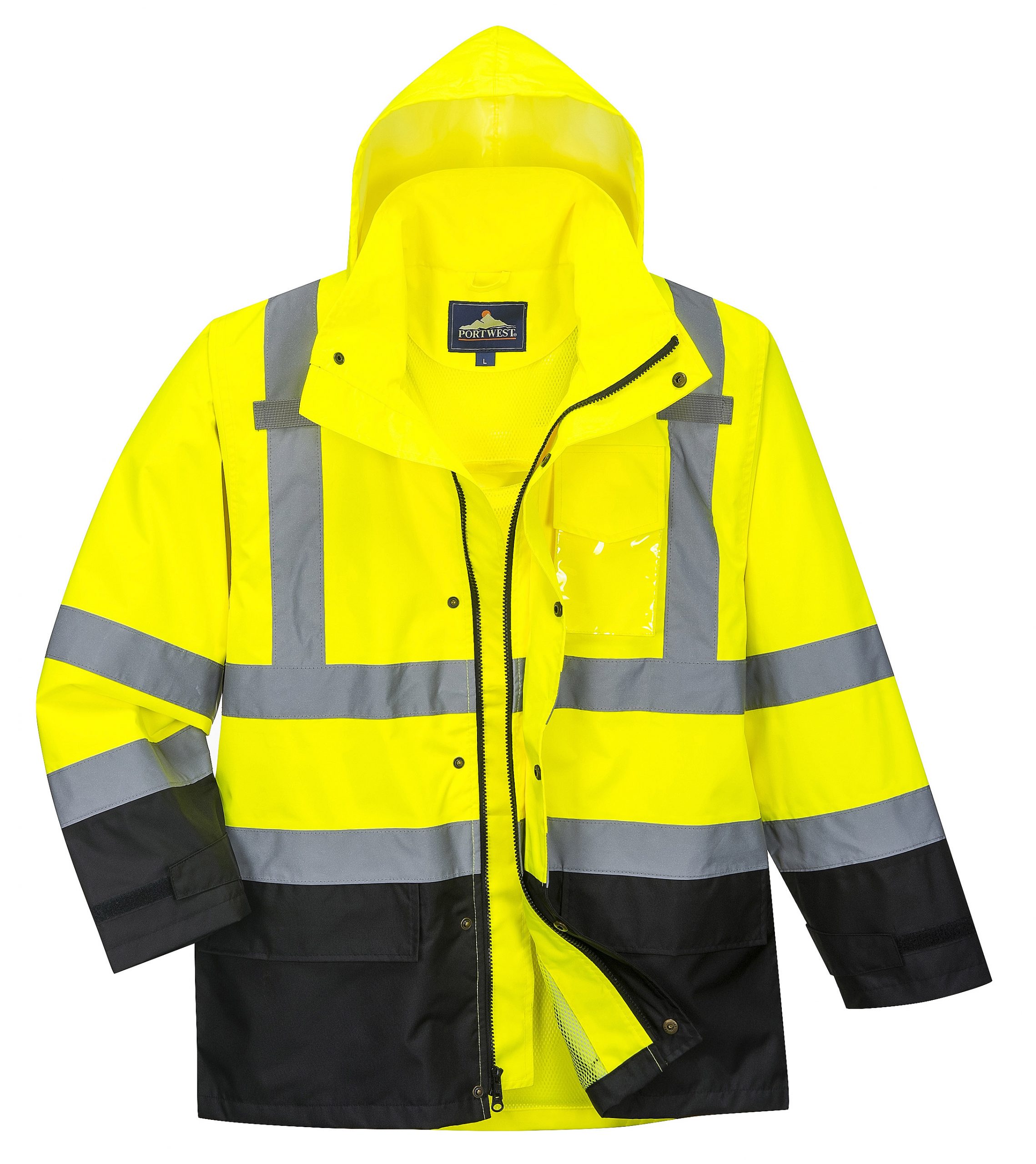 US366 High Visibility Rain Jacket, Yellow/Black - Portwest 