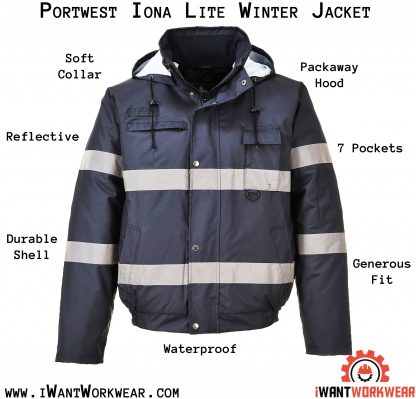 Portwest Men's Ionalite High Visibility Reflective Winter Jacket