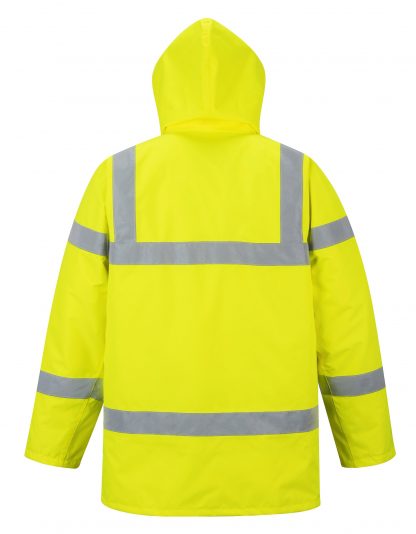 Portwest US460 Yellow, High Visibility Traffic Jacket rear