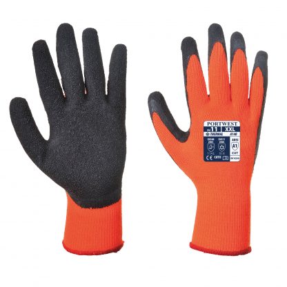 Insulated Grip Glove - Portwest A140, Orange, Both front and back