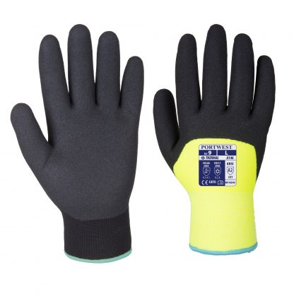 Insulated Grip Glove - Portwest A146 Arctic Winter, 3/4 Dipped, front and back