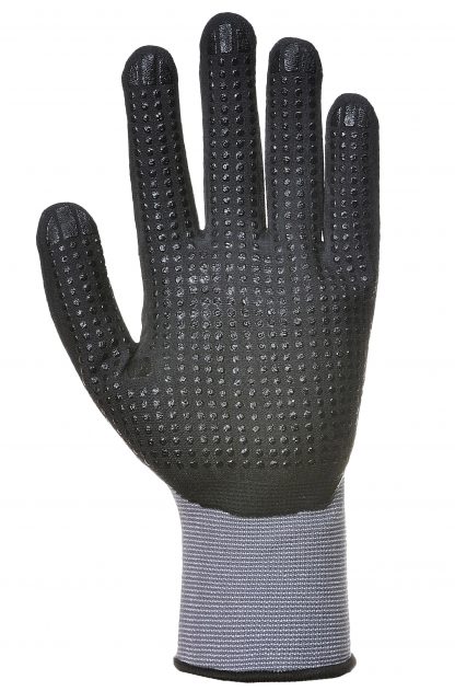 Grip Glove - Portwest A351 Dermiflex+, PVC Dotted Palm, Nylon Shell, PU/Nitrile Palm