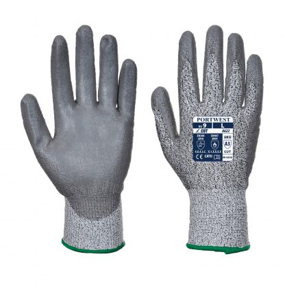 Cut Proof Grip Gloves - Portwest A622, Cut Level A3, front and back