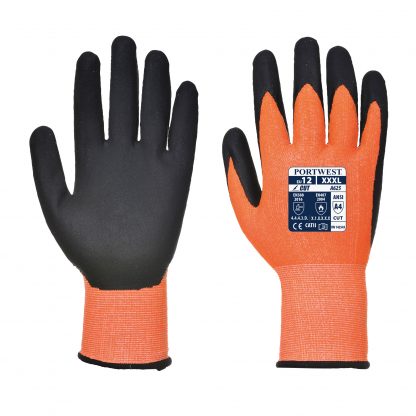 Cut Proof Gloves - Portwest A625, Cut Level A4, Orange, Front and back