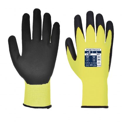 Cut Proof Gloves - Portwest A625, Cut Level A4, Yellow, Front and back