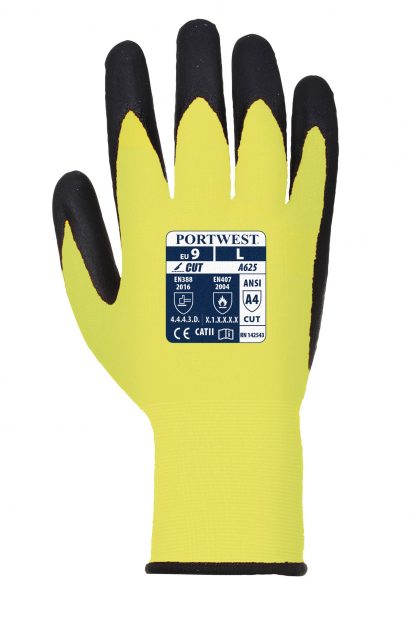 Cut Proof Gloves - Portwest A625, Cut Level A4, Yellow, HDPE Shell