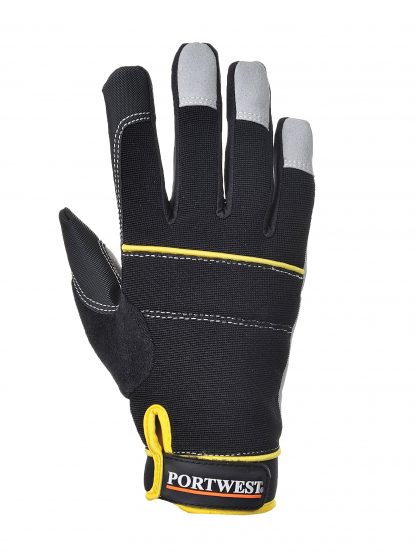 Portwest A710 Mechanic's Grip Glove, Black, back of glove