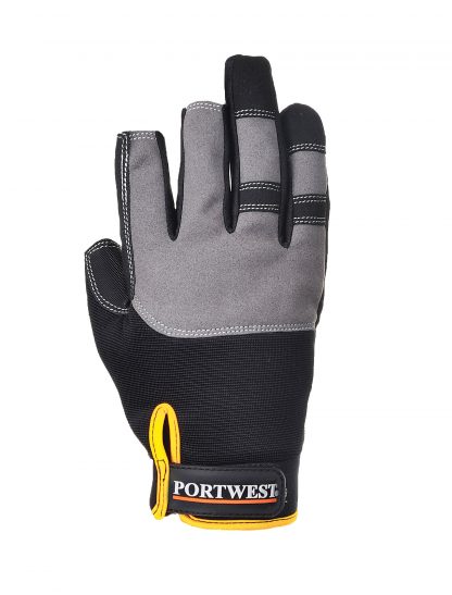 Portwest A740 PowerTool Pro Mechanic Glove, Black, Back of glove