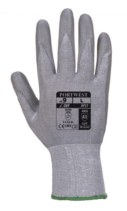 Cut Proof Grip Gloves - Portwest AP31, Cut Level 3, HDPE / Fiberglass Liner