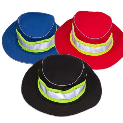 Enhanced Visibility Full Brim Safari Hat, red, blue or black