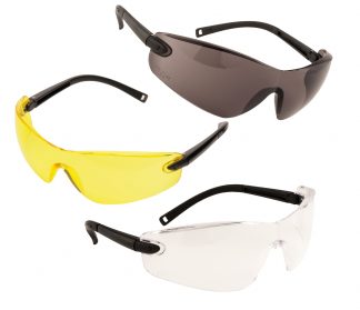 Frameless Safety Glasses - Portwest PW34, Available in Amber, Smoke or Clear
