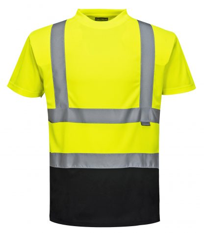 Two-tone High Visibility T-shirt - Portwest S378, Black