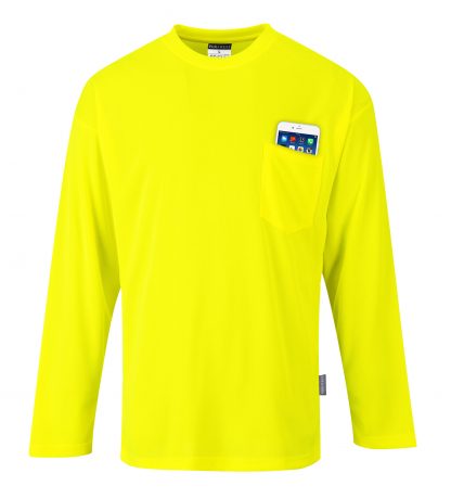 Non-rated High Visibility Long Sleeve T-shirt - Portwest S579, Yellow