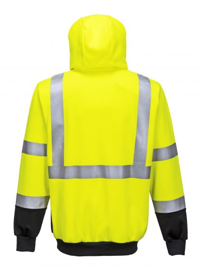 High Visibility Two-tone Zipped Hoodie - Portwest UB315, Back