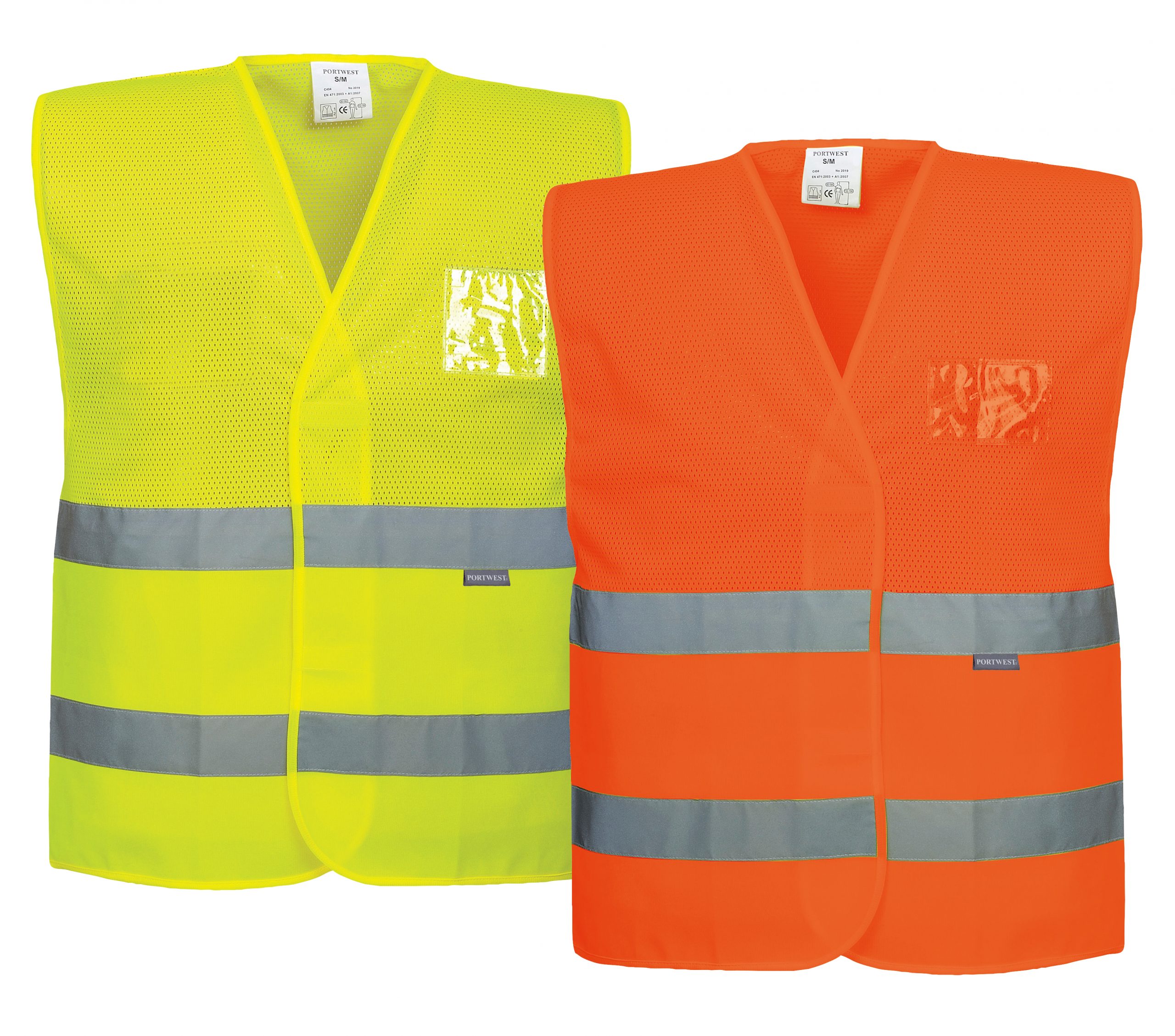 Orange Small/Medium Portwest UC494ORRS/M Regular Fit Hi-Vis Mesh Vest 
