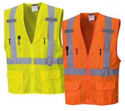 High Visibility Full Mesh Safety Vest - Portwest US370, Available in Yellow or Orange