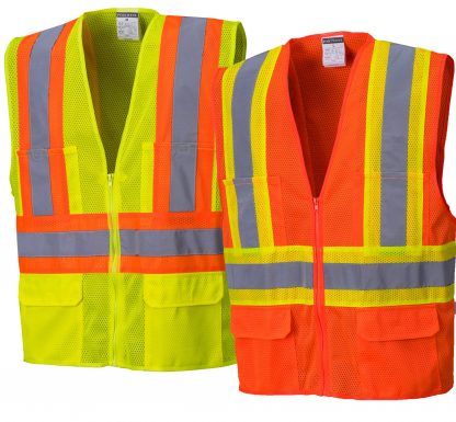 High Visibility Two-tone Safety Vest - Portwest US371, Available in both Yellow and Orange
