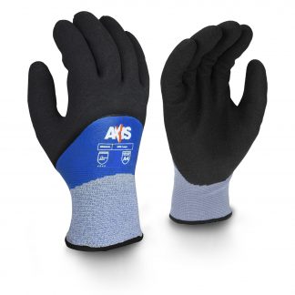 Radians RWG605 Cut Protection Level A4 Cold Weather Glove - The Radians RWG605 cold weather glove provides EN388 level 5 protection and ANSI level 4 protection against cuts. The RWG605 features a 13 gauge knitted HPPE outer shell with a smooth blue latex coating and a 7 gauge Acrylic inner shell to provide extra protection and comfort. The palm has a black foam latex coating that provides excellent protection from abrasion in wet or dry, cold weather conditions.